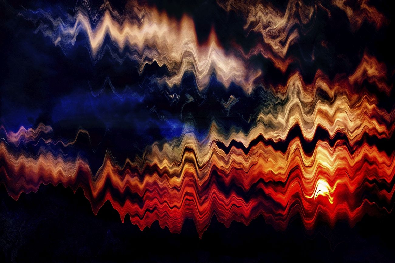 Abstract wavy texture black background