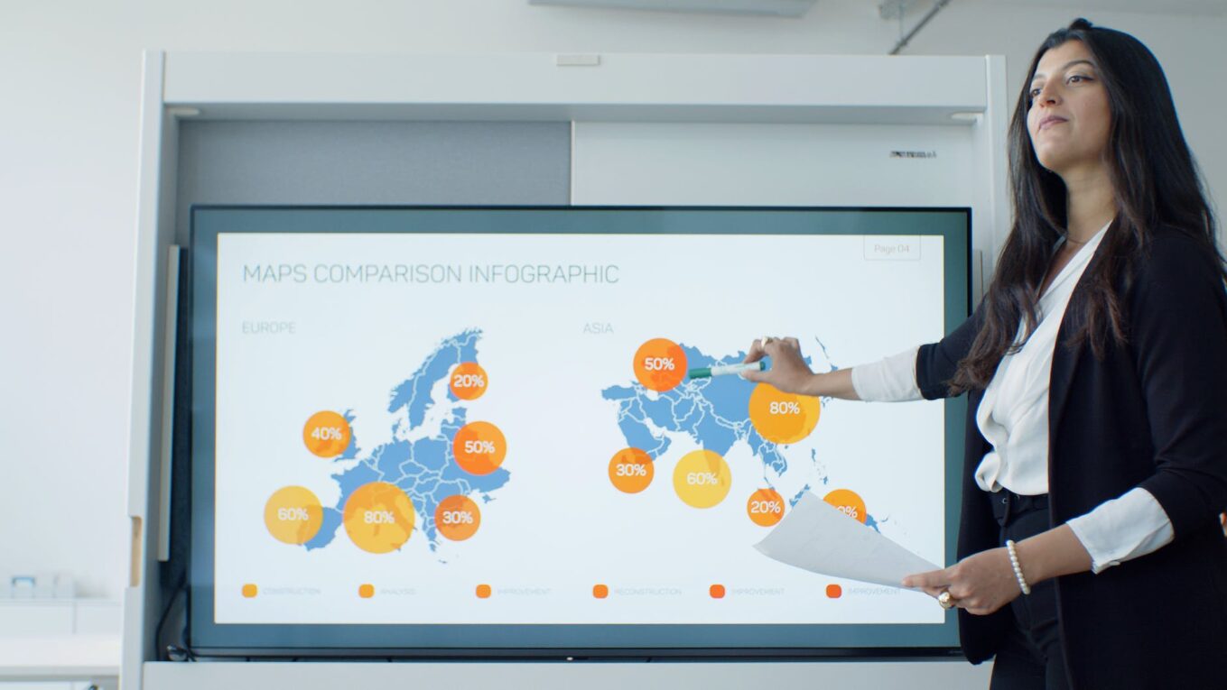 woman making a presentation in an office